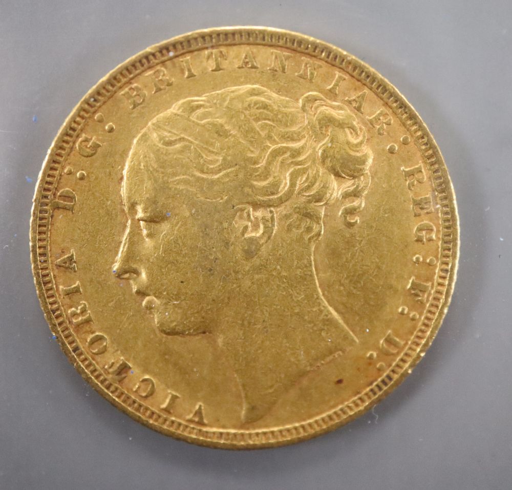 A Victoria gold sovereign, 1871, AVF.